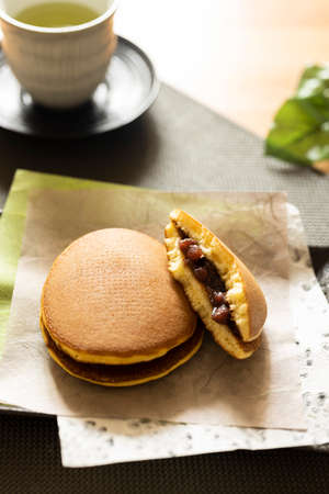 a dorayaki on a plate