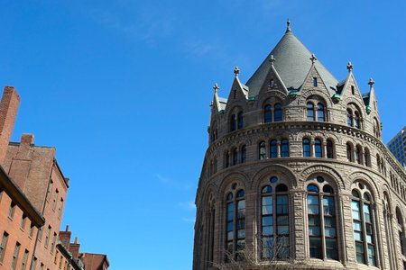 Old Grain Exchange building in downtown Boston Massachusettsの写真素材