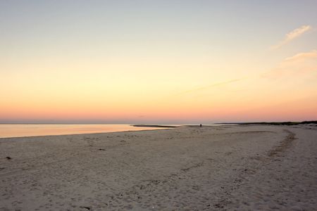 Sunset on Crane's beach in Ipswich Massachusetts の写真素材
