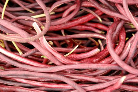 swirling basket full of red string beans from newport oregon, can be used as background image