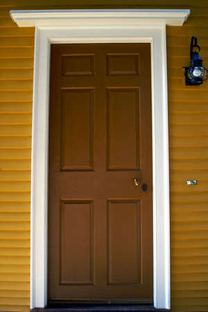 closed door leading into  with white frameの写真素材