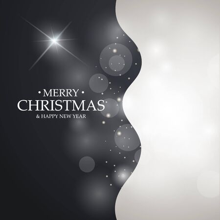 Black and white Christmas background with blurred balls.のイラスト素材