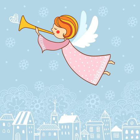 Christmas vector illustration on the theme of the new year.のイラスト素材