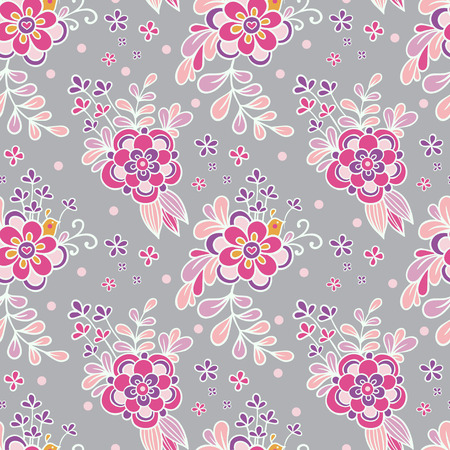 seamless illustration with flowers and leaves.のイラスト素材