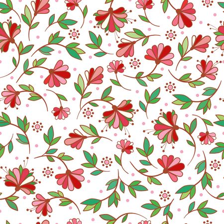 Flower Garden. Vector floral illustration in vintage style.のイラスト素材