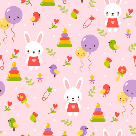 Seamless baby pattern.のイラスト素材