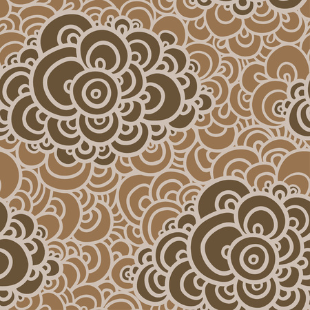 Seamless abstract hand-drawn pattern, clouds background. Seamless background with clouds. Vector illustration.のイラスト素材