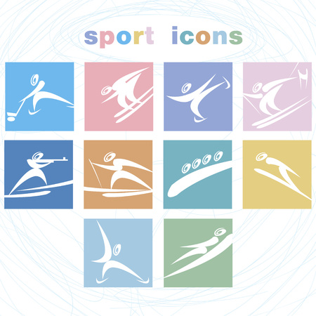 A set of sport icons. Winter games icon set.のイラスト素材
