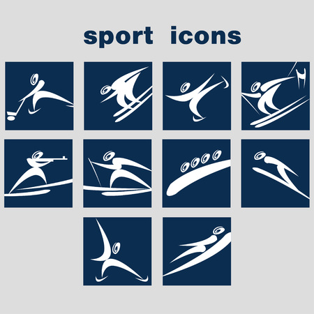 A set of sport icons. Winter games icon set.のイラスト素材