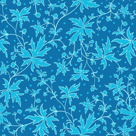 Seamless texture with leafs and berries. Gorgeous seamless floral background.のイラスト素材