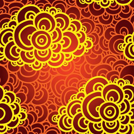 Seamless abstract hand-drawn pattern, clouds background. Vector illustration.のイラスト素材