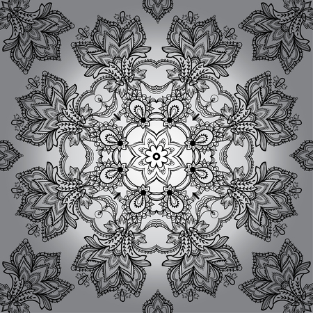 Lace vector design. Ornamental lace pattern, circle background with many details.のイラスト素材