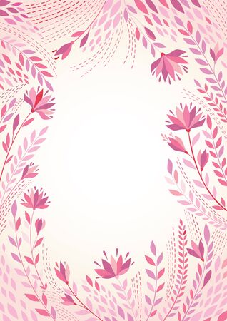 Flowers wedding invitation. Vector background illustration with a frame of flowers.のイラスト素材