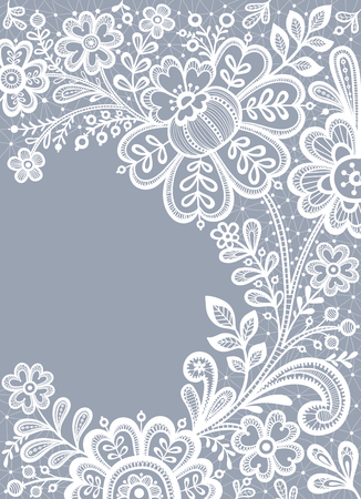 White lace. Floral Background Lace. Wedding invitation card with lace.のイラスト素材