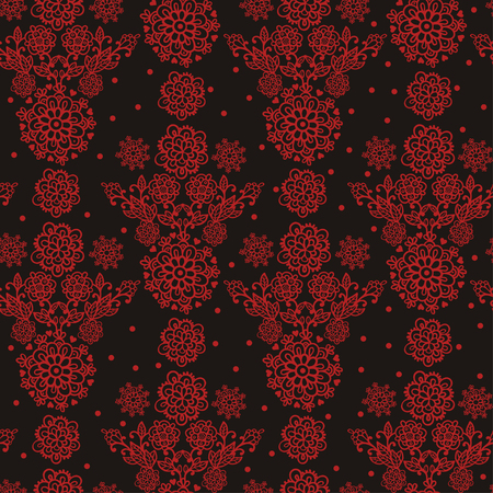 Floral seamless pattern. Flower Garden.vector floral illustration in vintage style. folk style. ethnic pattern.のイラスト素材