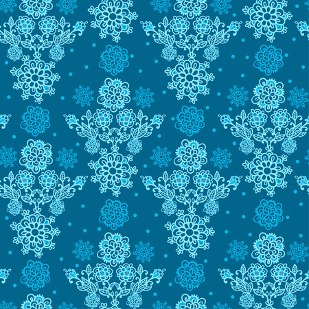 Floral Seamless Texture, endless pattern with flowers. Seamless pattern can be used for wallpaper, pattern fills, web page background, surface textures. Seamless pattern with snowflakes.のイラスト素材