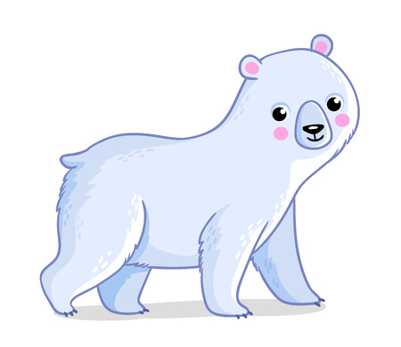 Polar bear on a white background. Vector illustration with a cute polar animal.のイラスト素材