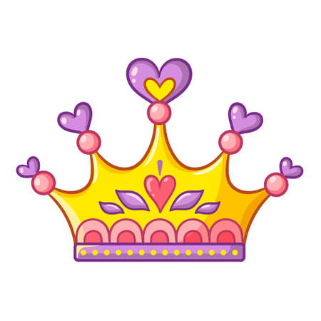 Princess crown in cartoon style. Vector illustration with royal accessory.のイラスト素材