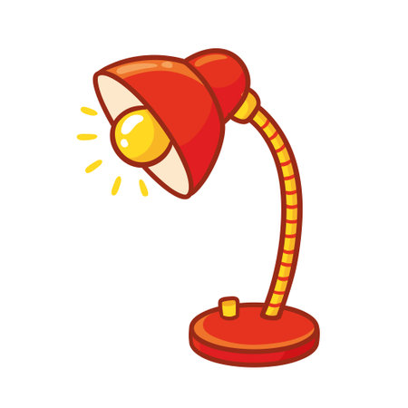 Table lamp on a white background. Vector illustration with lamp in cartoon style.のイラスト素材