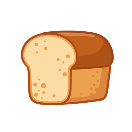 Vector illustration with cut bread isolated on white background. Picture with food in cartoon style.のイラスト素材