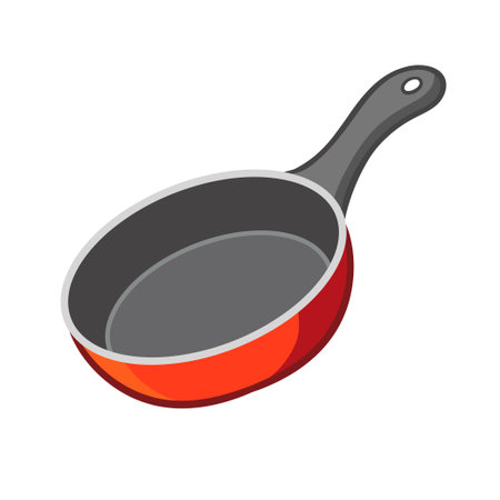 Frying pan isolated on white background. Kitchenware illustration vector.のイラスト素材