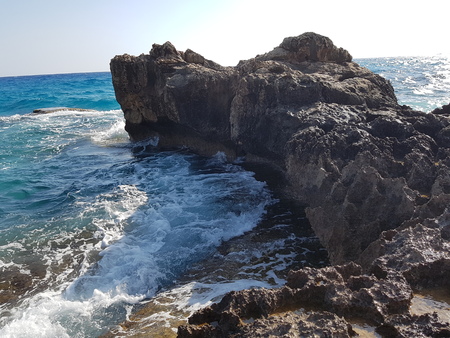 Rocky cliff in Cyprus, 2017 Summerの写真素材