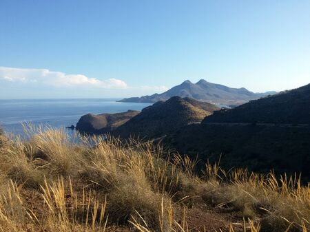 Mountains in the horizon with sea view, Spainの写真素材