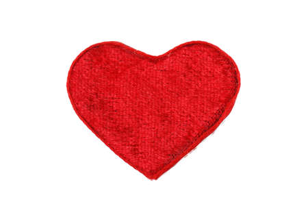 Red heart from a fabric isolated