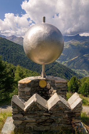 Saint-Luc, Valais, Switzerland - August 8 2018: Planets Trail walk - representing the planet Jupiterのeditorial素材