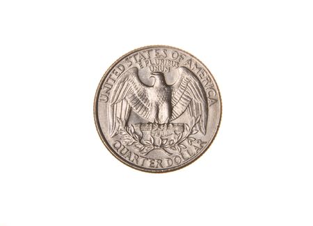 American coins isolated on white background