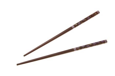 chopsticks isolated on white backgroundの写真素材