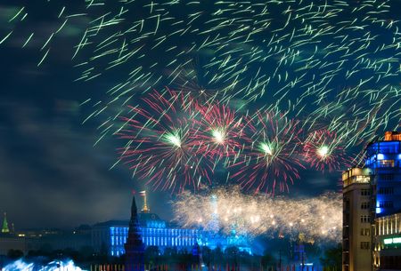 Firework over Moscowの写真素材
