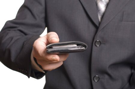 men's hand give a wallet
