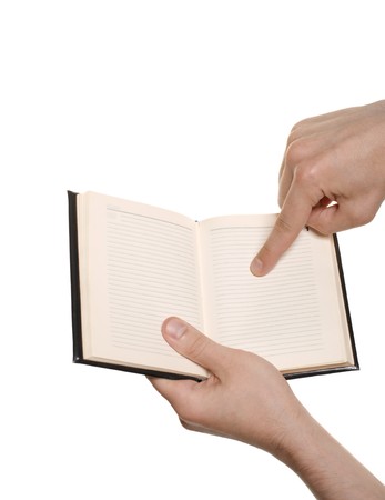 hand with an orgonaizer isolated over whiteの写真素材