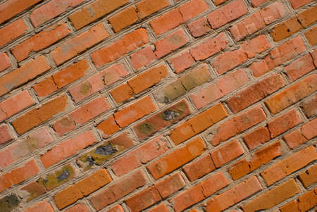 Brick wall, built from red brick の写真素材