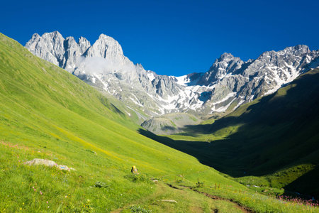 Mountain landscape of the peaks of Chauchi. Great place to travelの写真素材