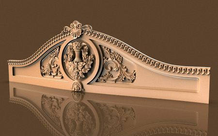 Silver and gold is an old architectural model.の写真素材