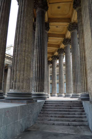 Columns of an old cathedralの写真素材