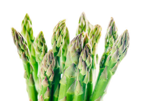 Bunch of asparagus isolated on whiteの写真素材