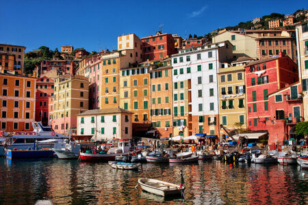 Camogli, cinque terre, liguria, famous holiday place in italyの写真素材