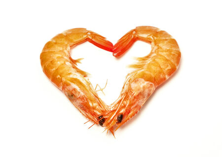 shrimps isolated on a white backgroundの写真素材