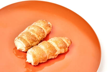 pastry roll with sweet cream