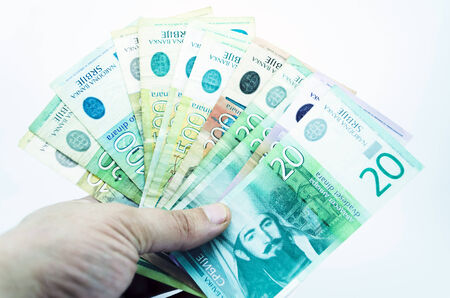 national currency of the Balkan Peninsula. Serbian dinarの写真素材