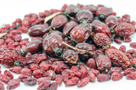 Dried medicinal herbs for making tea or decoctionの写真素材