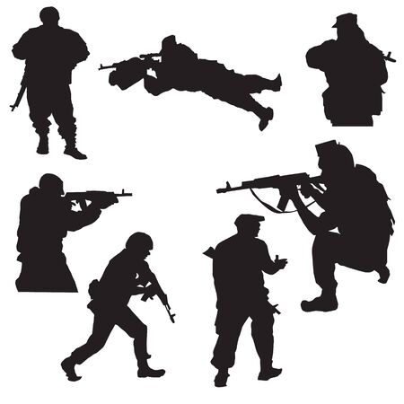 Vector outline image of Special Forces on a white backgroundのイラスト素材