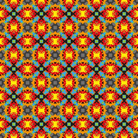 graphic ornament made geometric shapes, different colouring,shapes and sizesのイラスト素材