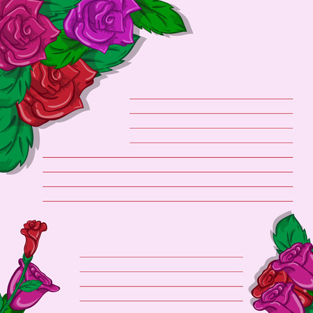 Vector greetings card greeting card with rosesのイラスト素材