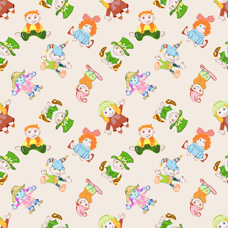 Pattern of children's dolls costumes.のイラスト素材