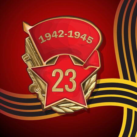 Vector festive symbols of the Soviet Union the occasion the warriors of Russiaのイラスト素材