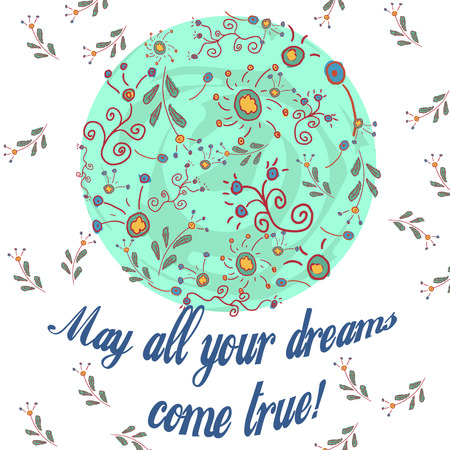 vector illustration background for decoration and printing in floral Doodle styleのイラスト素材